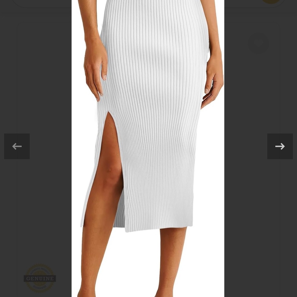 Princess Polly White Ribbed Pencil Skirt